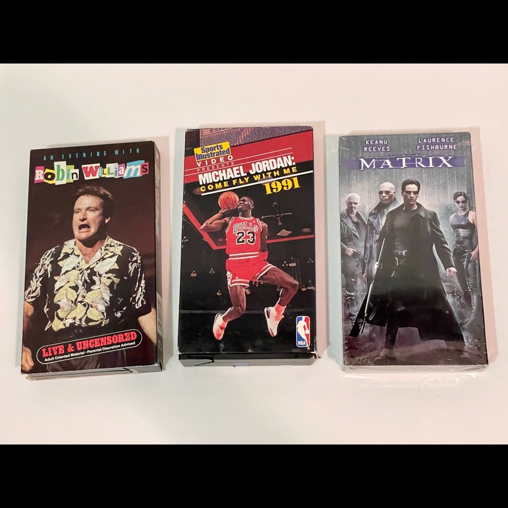Vintage vhs lot Michael jordan Robin Williams the matrix